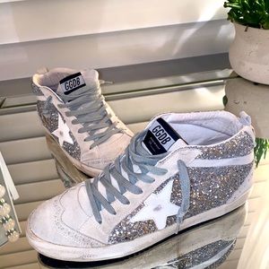 Sparkly Golden Goose Mid-Rise